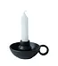 LEEFF Kaarsenhouder Chris | Keramiek | Zwart | H6 x D14 cm