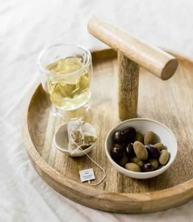 LEEFF Dienblad Stef | Mangohout | Bruin | H16 x D35 cm