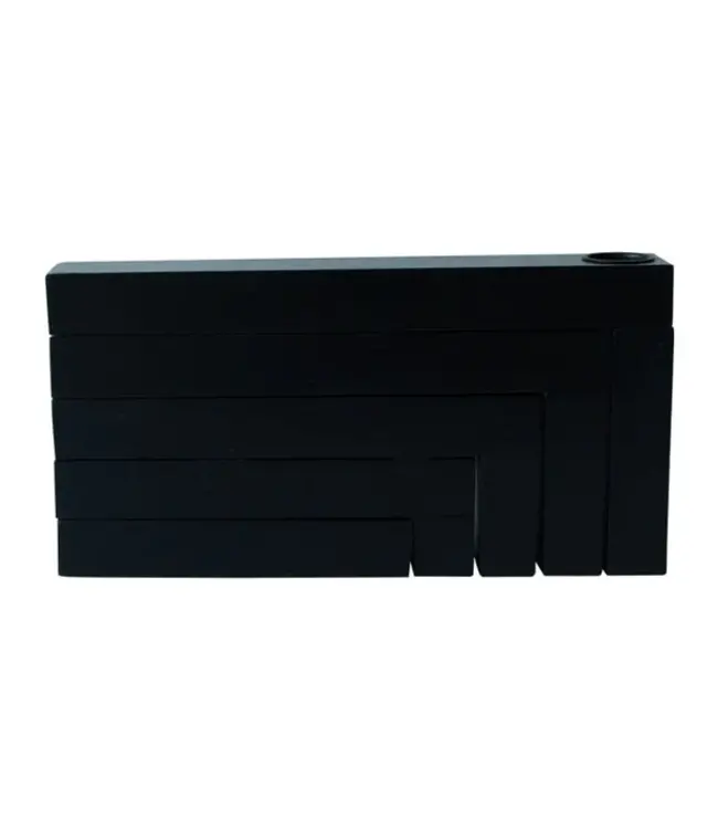 LEEFF Kaarsenhouder Coen | Hout | Zwart | H10,5 x B20 cm