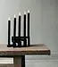 LEEFF Kaarsenhouder Coen | Hout | Zwart | H10,5 x B20 cm