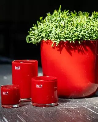 DutZ Kaarsenglas | Rood | H15 x D10 cm