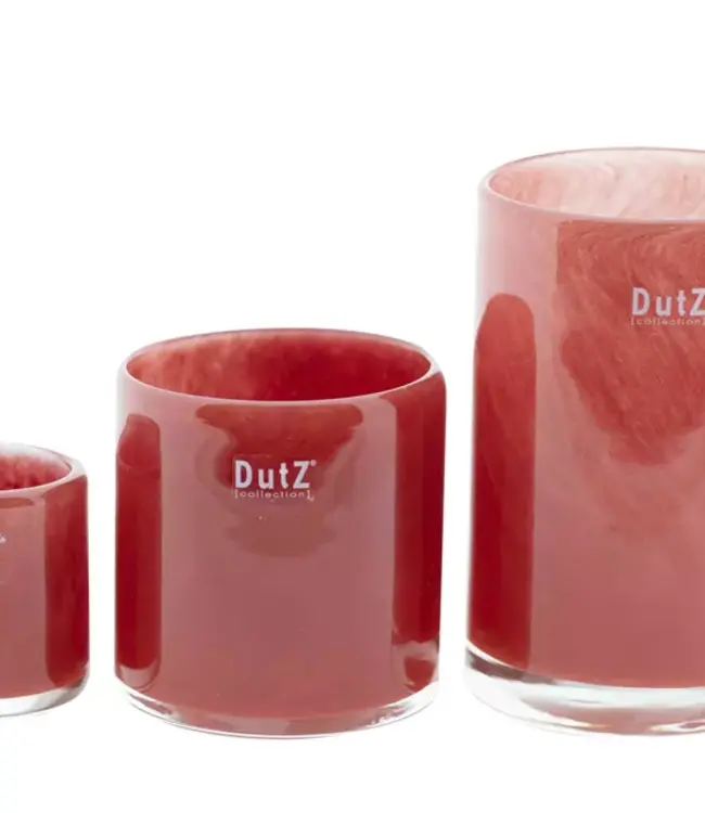 DutZ Kaarsenglas | Rood | H15 x D10 cm