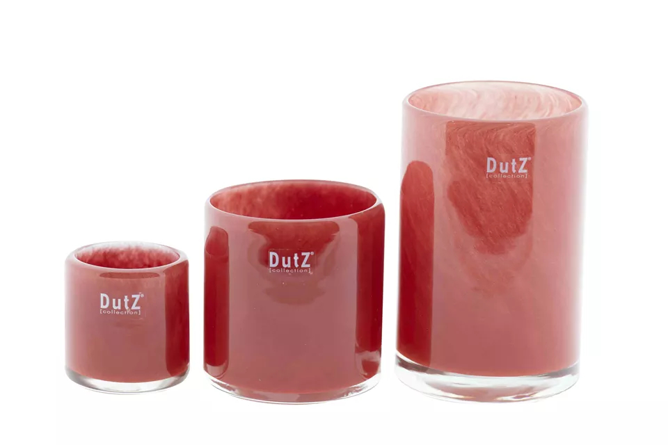 DutZ Kaarsenglas | Rood | H15 x D10 cm