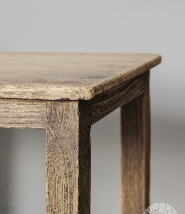 Be-Uniq Oude Bijzettafel | Rustiek Verweerd | H45xB42xD30 cm