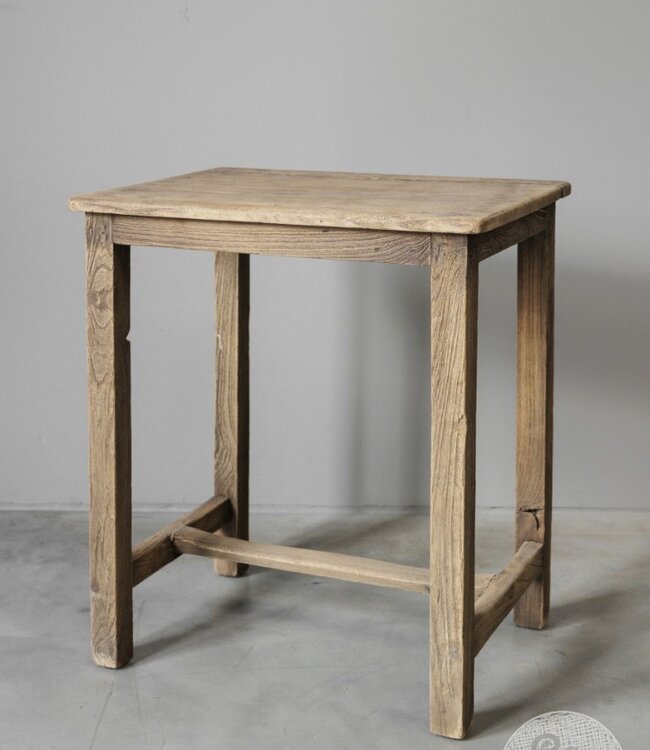 Be-Uniq Oude Bijzettafel | Rustiek Verweerd | H54xB45xD34 cm