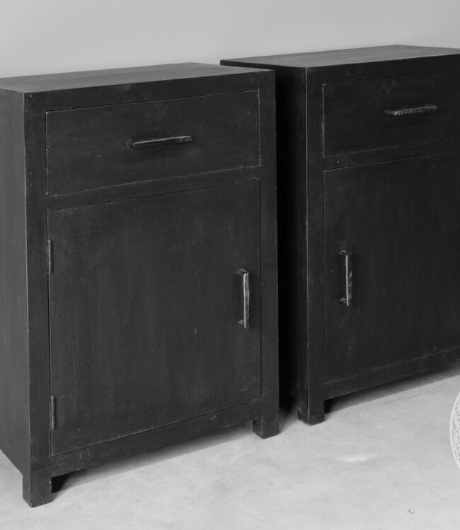 Be-Uniq Set Van 2 Nachtkastjes | Zwart | H83xB53xD37 cm