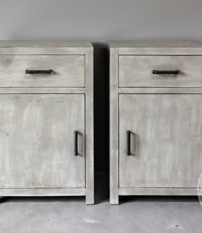 Be-Uniq Set Van 2 Nachtkastjes | Grijs | H83xB53xD37 cm