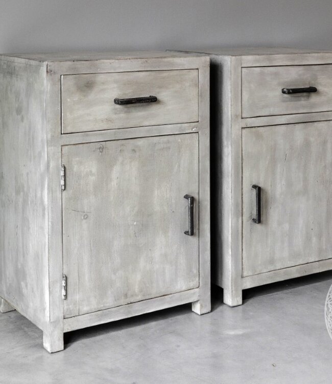 Be-Uniq Set Van 2 Nachtkastjes | Grijs | H83xB53xD37 cm