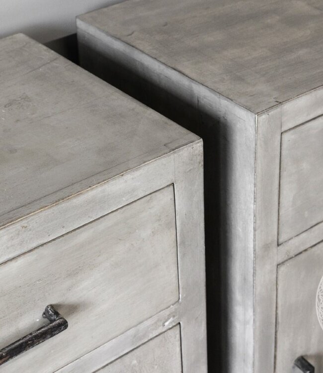 Be-Uniq Set Van 2 Nachtkastjes | Grijs | H83xB53xD37 cm