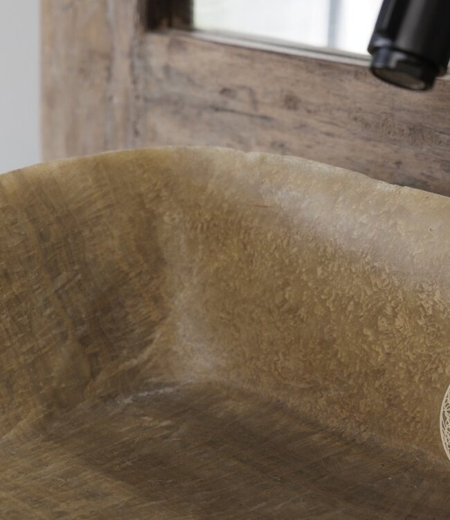 Be-Uniq Waskom Onyx Oude Stenen Wasbak - B42 x D40 x H14 Cm