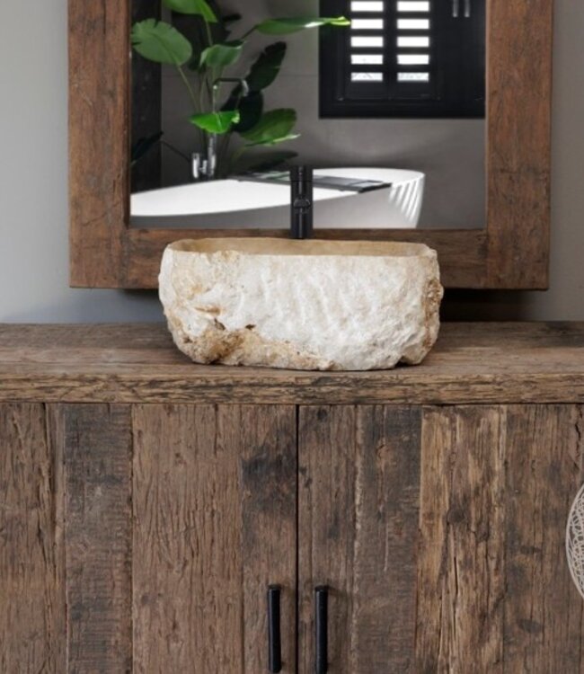 Be-Uniq Waskom Onyx Oude Stenen Wasbak B42  x D39 x H17 Cm