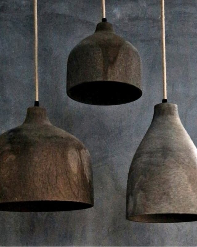 Luksa Home Collection Houten Hanglamp Hari | Antique Grey | H25 x D28 cm