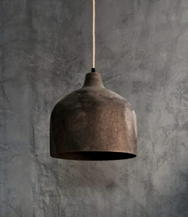 Luksa Home Collection Houten Hanglamp Hari | Antique Grey | H25 x D28 cm