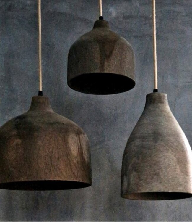 Luksa Home Collection Houten Hanglamp Didi | Antique Grey | H29 x D21 cm