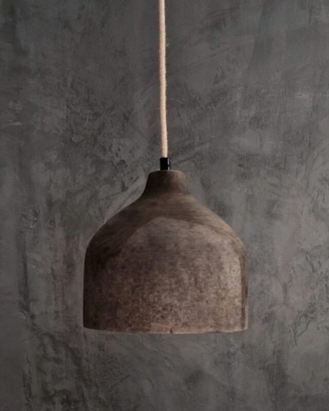 Luksa Home Collection Houten Hanglamp Taufik | Antique Grey | H18 x D20 cm