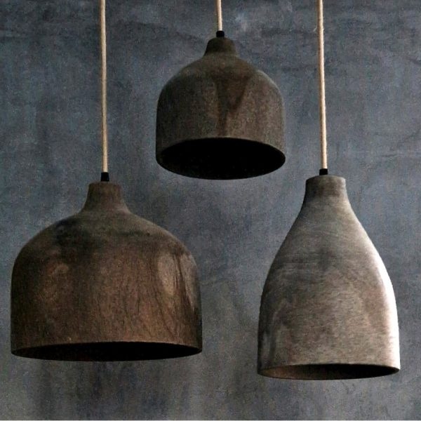Luksa Home Collection Houten Hanglamp Taufik | Antique Grey | H18 x D20 cm