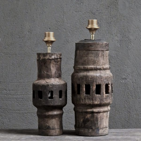Luksa Home Collection Lampenvoet | Oud Indiaas Tandwiel | H37 x D15 cm