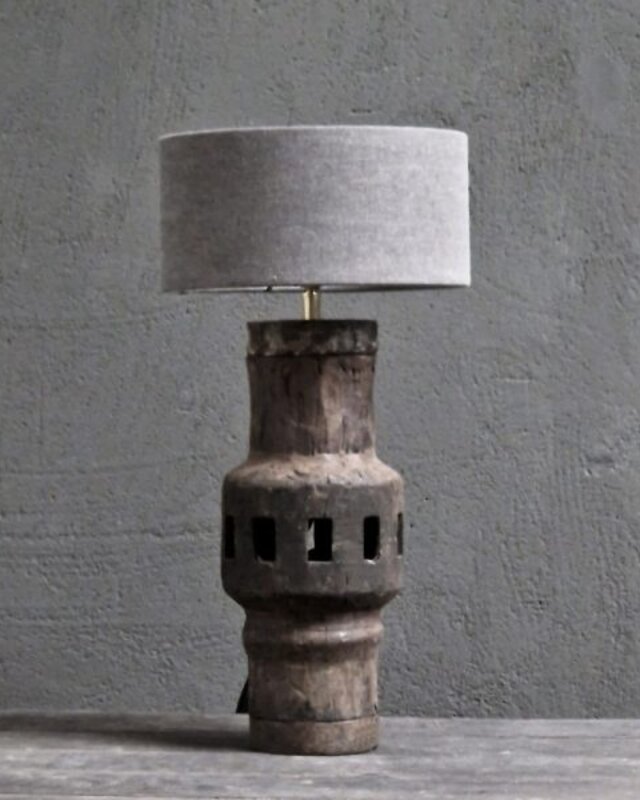 Luksa Home Collection Lampenvoet | Oud Indiaas Tandwiel | H37 x D15 cm
