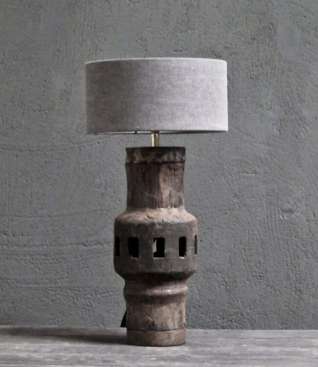 Luksa Home Collection Lampenvoet | Oud Indiaas Tandwiel | H37 x D15 cm