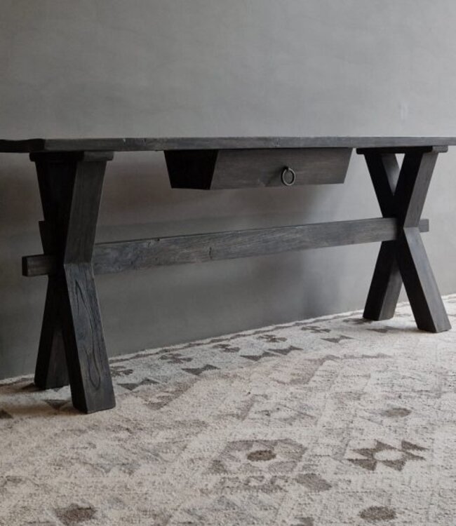 Luksa Home Collection Houten Wandtafel Doeke | 1 Lade | H80 x B160 x D45 cm