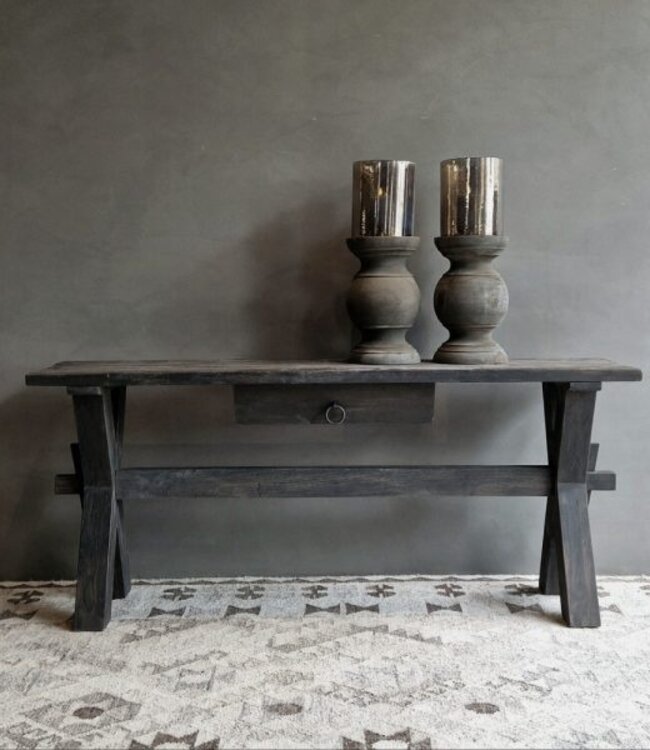 Luksa Home Collection Houten Wandtafel Doeke | 1 Lade | H80 x B160 x D45 cm