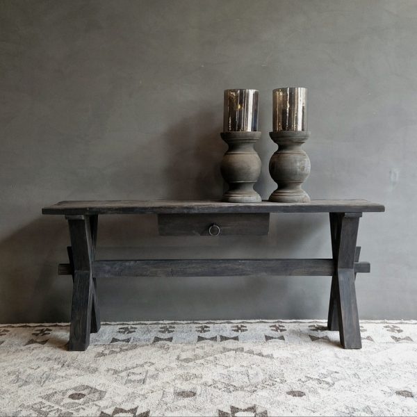 Luksa Home Collection Houten Wandtafel Doeke | 1 Lade | H80 x B160 x D45 cm