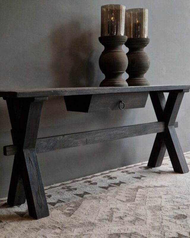 Luksa Home Collection Houten Wandtafel Doeke | 1 Lade | H80 x B160 x D45 cm