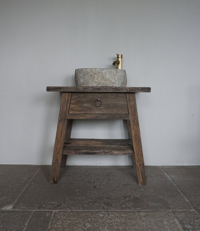 Rene Houtman Toiletmeubel Noud Small | Oud Eikenhouten Wagonplanken