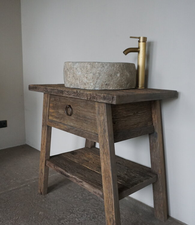 Rene Houtman Toiletmeubel Noud Small | Oud Eikenhouten Wagonplanken