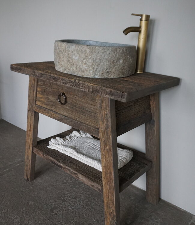 Rene Houtman Toiletmeubel Noud Small | Oud Eikenhouten Wagonplanken