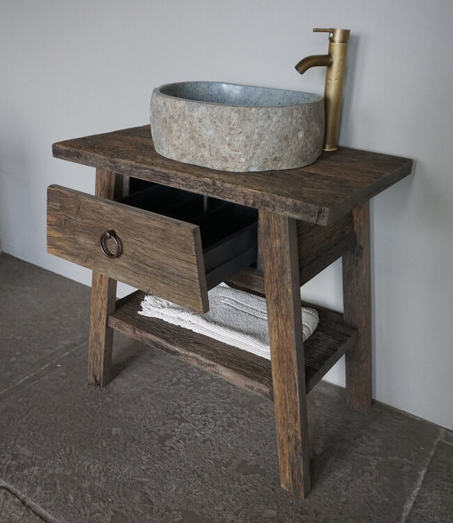 Rene Houtman Toiletmeubel Noud Small | Oud Eikenhouten Wagonplanken