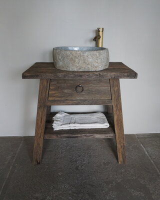 Rene Houtman Toiletmeubel Noud Small | Oud Eikenhouten Wagonplanken