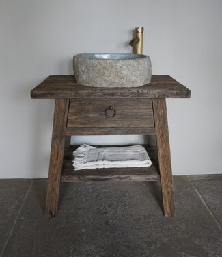 Rene Houtman Toiletmeubel Noud Small | Oud Eikenhouten Wagonplanken