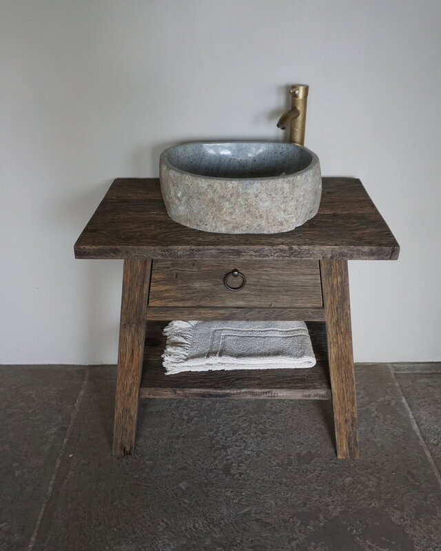 Rene Houtman Toiletmeubel Noud Small | Oud Eikenhouten Wagonplanken