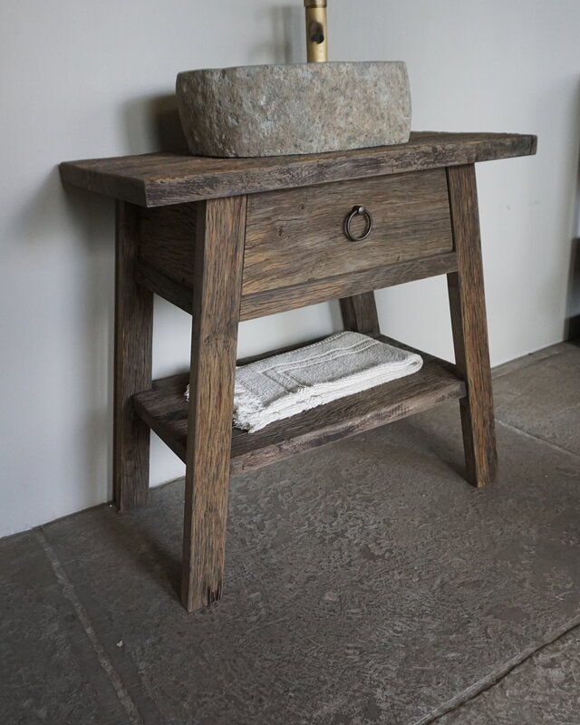 Rene Houtman Toiletmeubel Noud Small | Oud Eikenhouten Wagonplanken