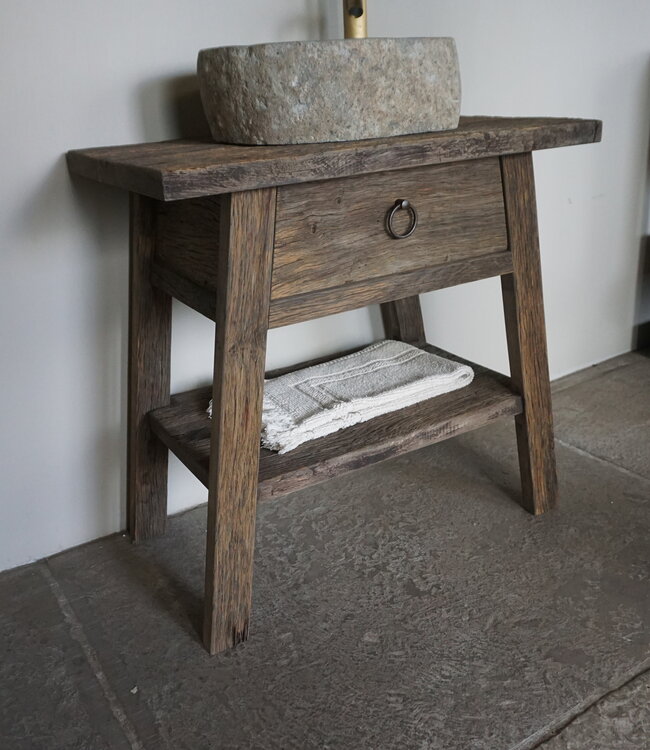 Rene Houtman Toiletmeubel Noud Small | Oud Eikenhouten Wagonplanken