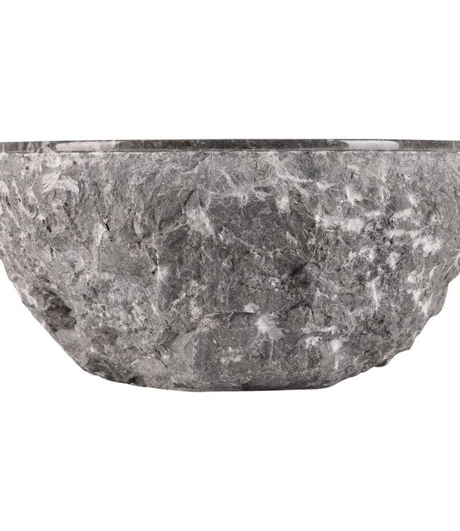 Rene Houtman Waskom Marmer Gekapt | Grijs | Ø38 xH15 cm