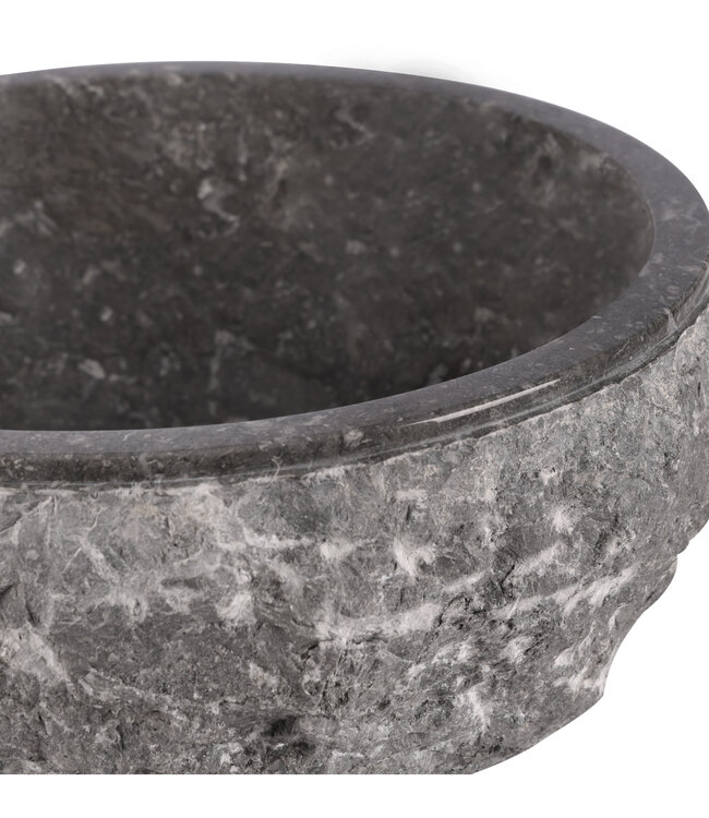 Rene Houtman Waskom Marmer Gekapt | Grijs | Ø38 xH15 cm