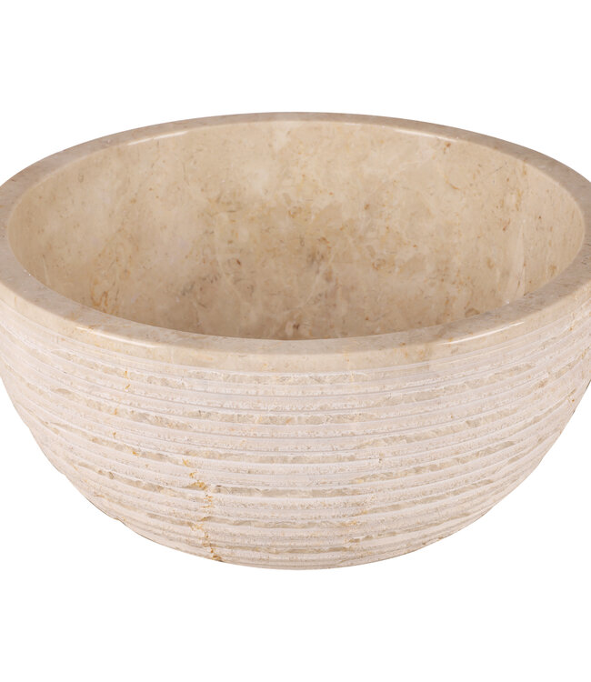 Rene Houtman Luxe Waskom Beige Marmer | Rond |  Ø38 x 15 cm