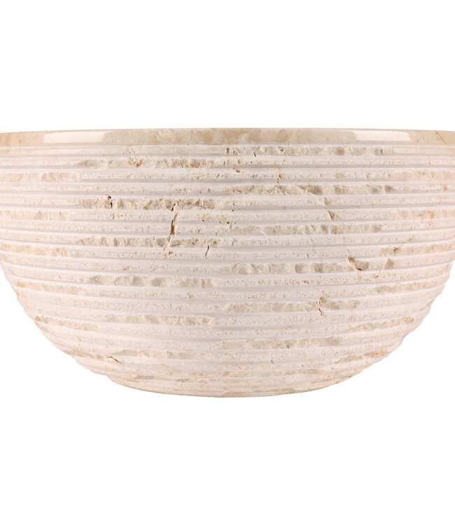 Rene Houtman Luxe Waskom Beige Marmer | Rond |  Ø38 x 15 cm