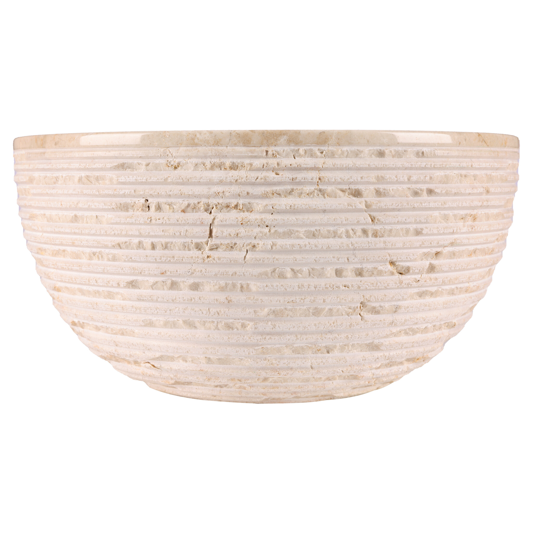 Rene Houtman Luxe Waskom Beige Marmer | Rond | Ø38 x 15 cm