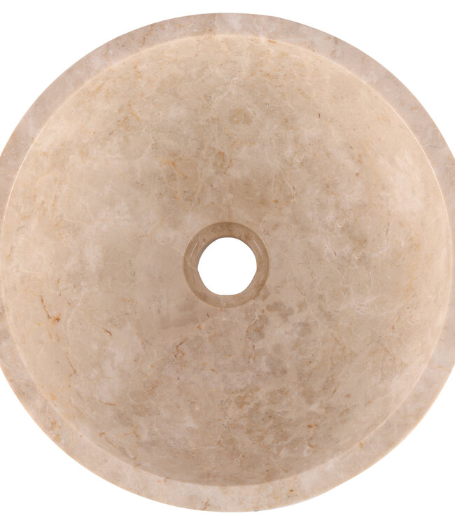 Rene Houtman Luxe Waskom Beige Marmer | Rond |  Ø38 x 15 cm