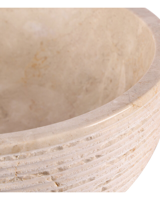 Rene Houtman Luxe Waskom Beige Marmer | Rond | Ø38 x 15 cm