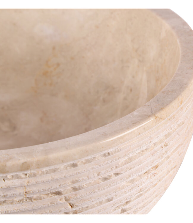 Rene Houtman Luxe Waskom Beige Marmer | Rond |  Ø38 x 15 cm