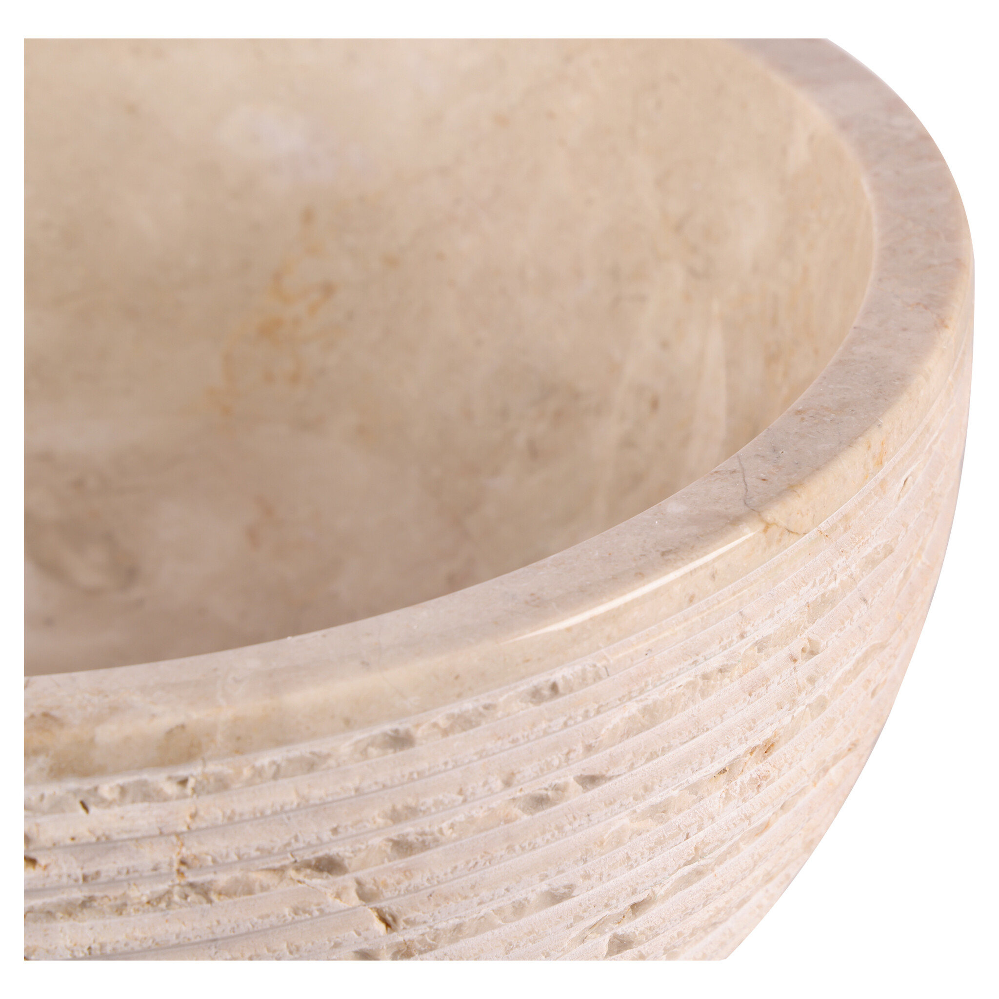 Rene Houtman Luxe Waskom Beige Marmer | Rond | Ø38 x 15 cm