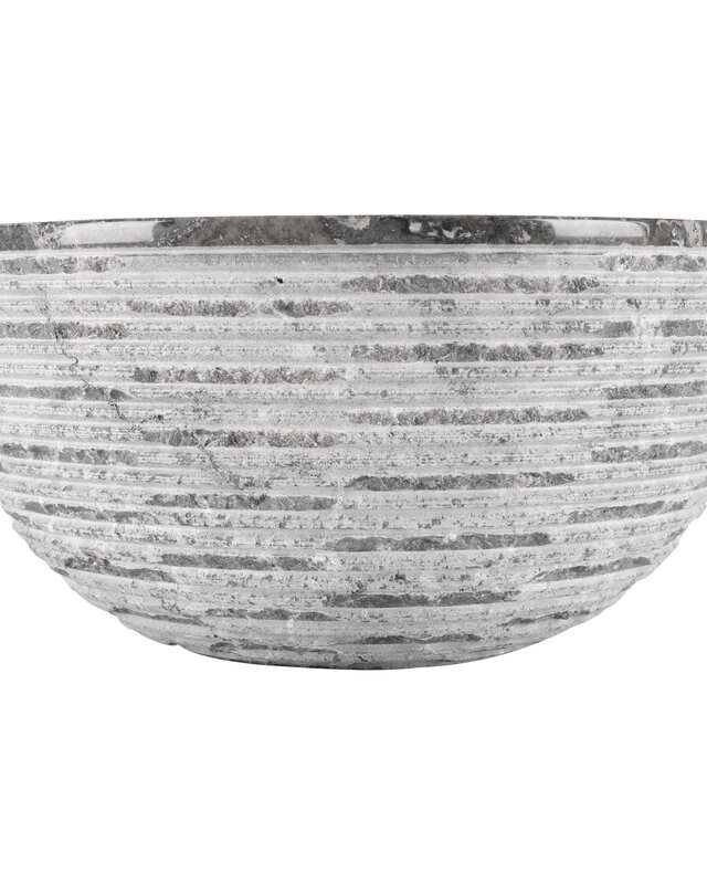 Rene Houtman Luxe Waskom Grijs Marmer | Rond | Ø38 x 15 cm