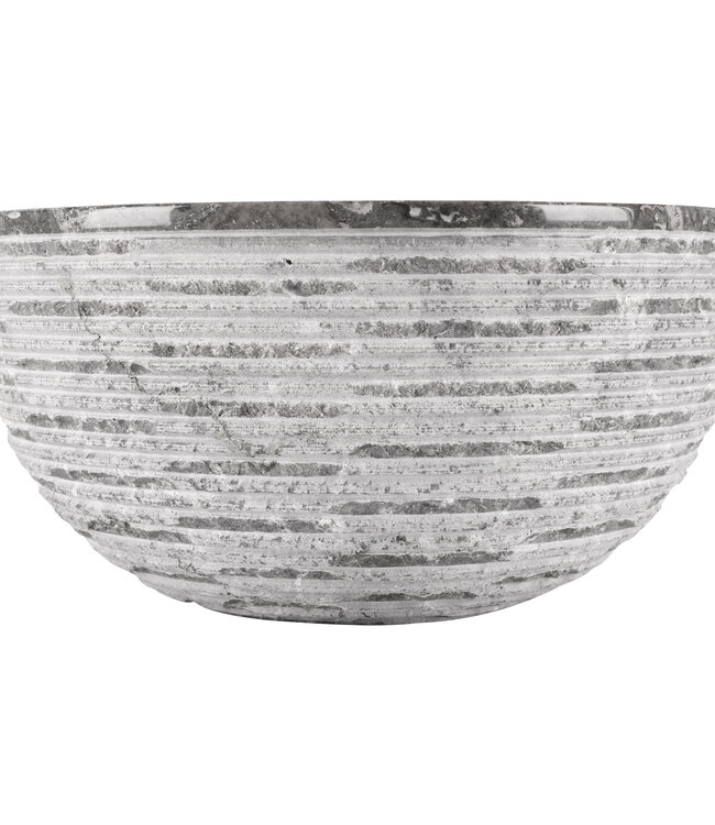 Rene Houtman Luxe Waskom Grijs Marmer | Rond |  Ø38 x 15 cm