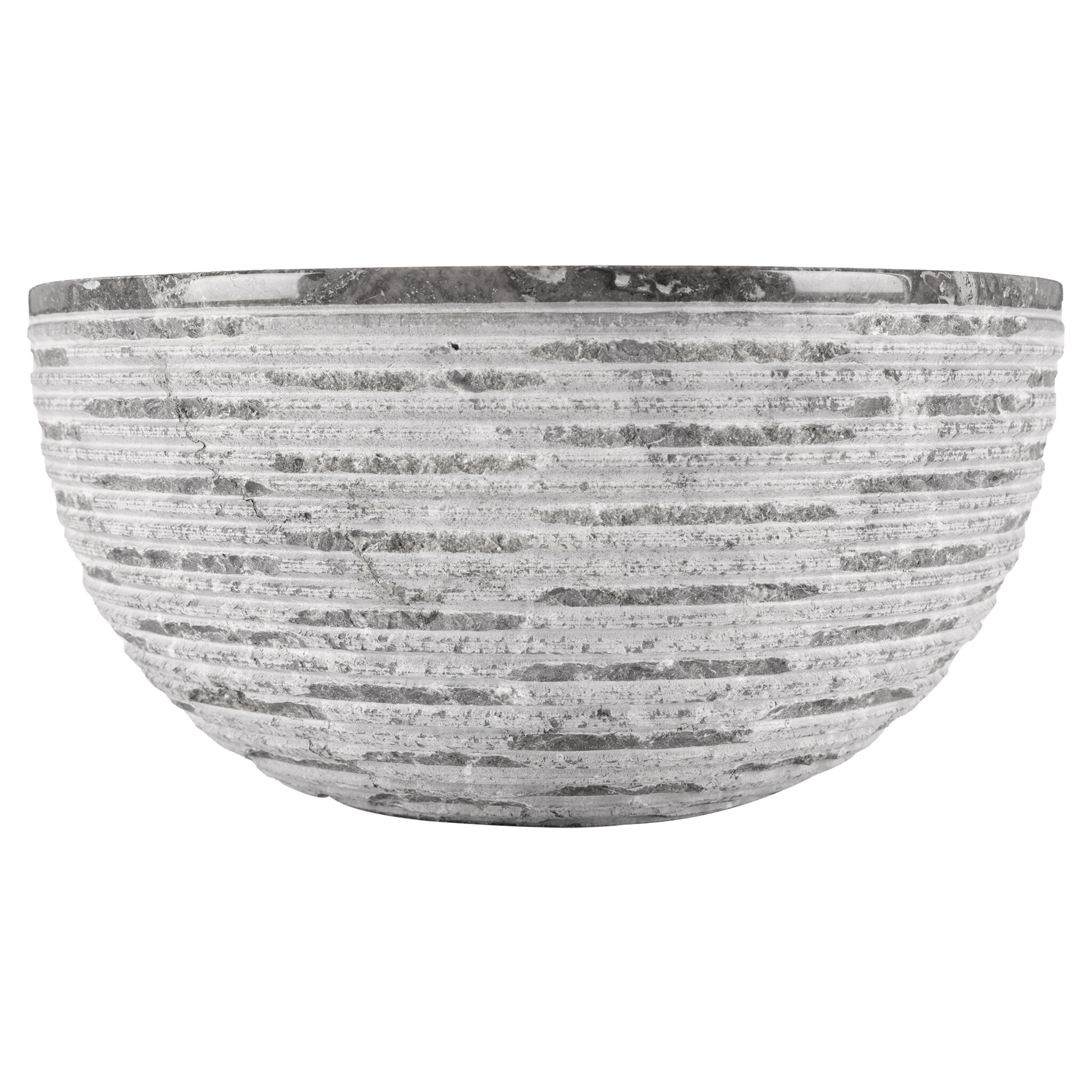 Rene Houtman Luxe Waskom Grijs Marmer | Rond | Ø38 x 15 cm