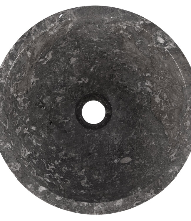 Rene Houtman Luxe Waskom Grijs Marmer | Rond |  Ø38 x 15 cm