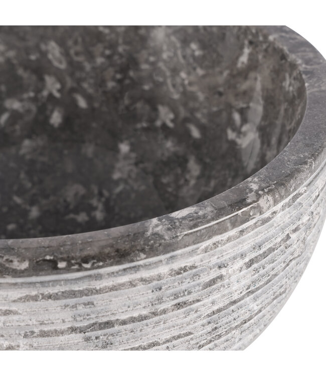 Rene Houtman Luxe Waskom Grijs Marmer | Rond |  Ø38 x 15 cm